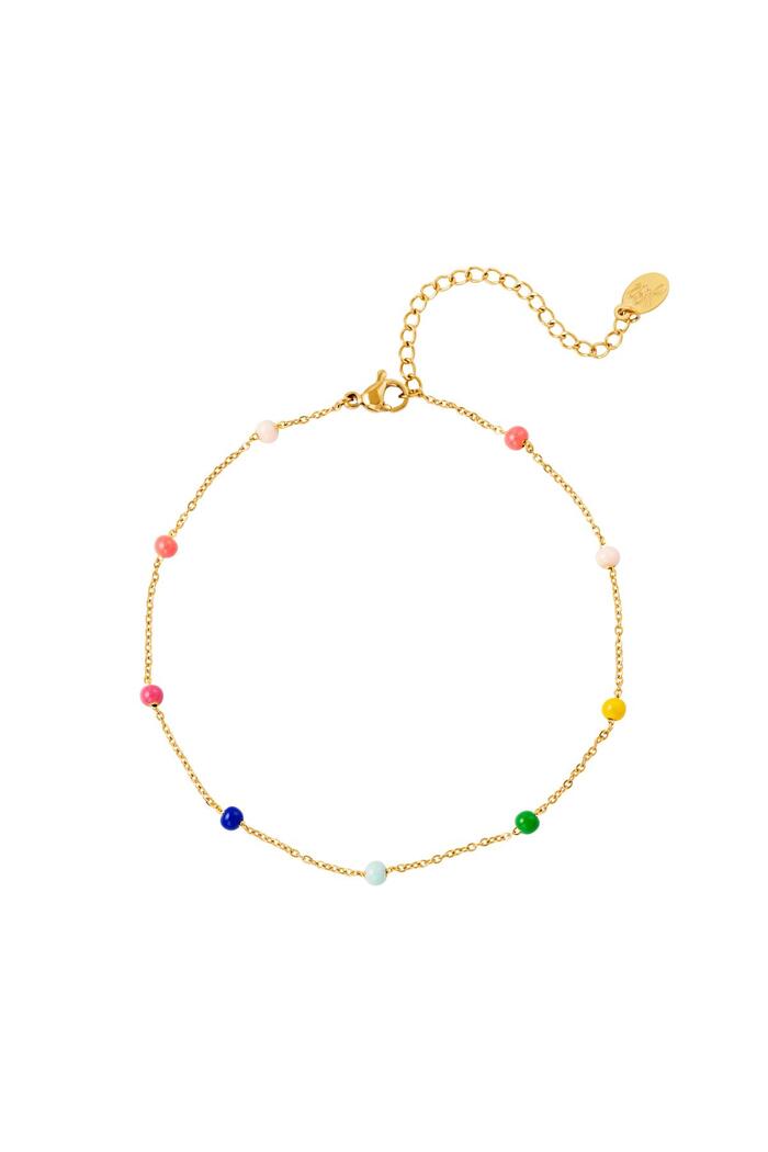 Bracelets de cheville perles colorées Acier inoxydable 